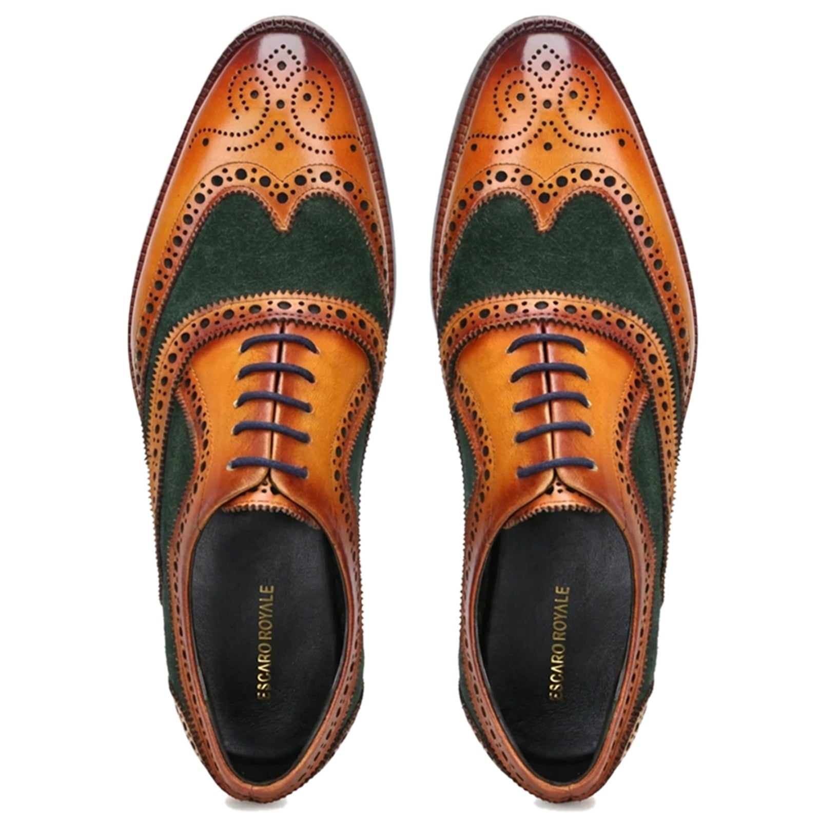 TanGreen Wingtip London Brogues