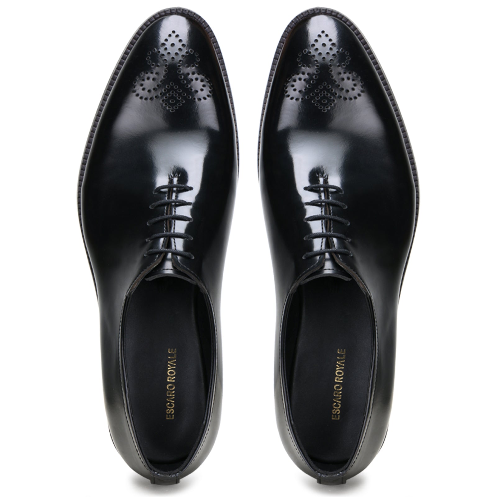 Black Medallion Wholecut Oxfords