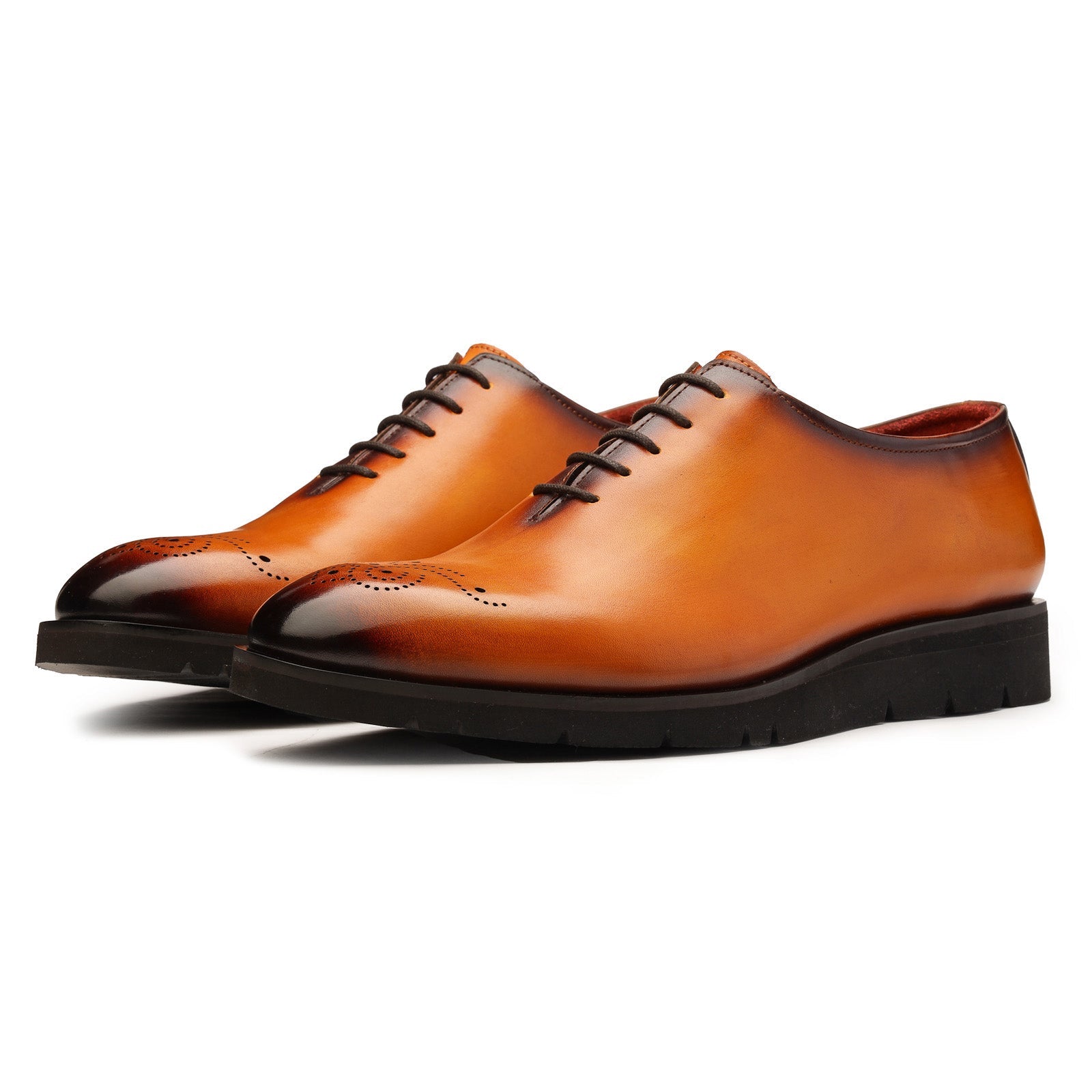 Medallon Wholecut Oxfords - Tan