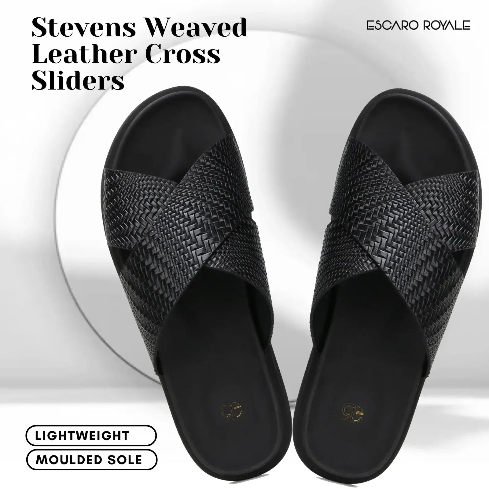 Stevens Weaved Leather Cross Sliders