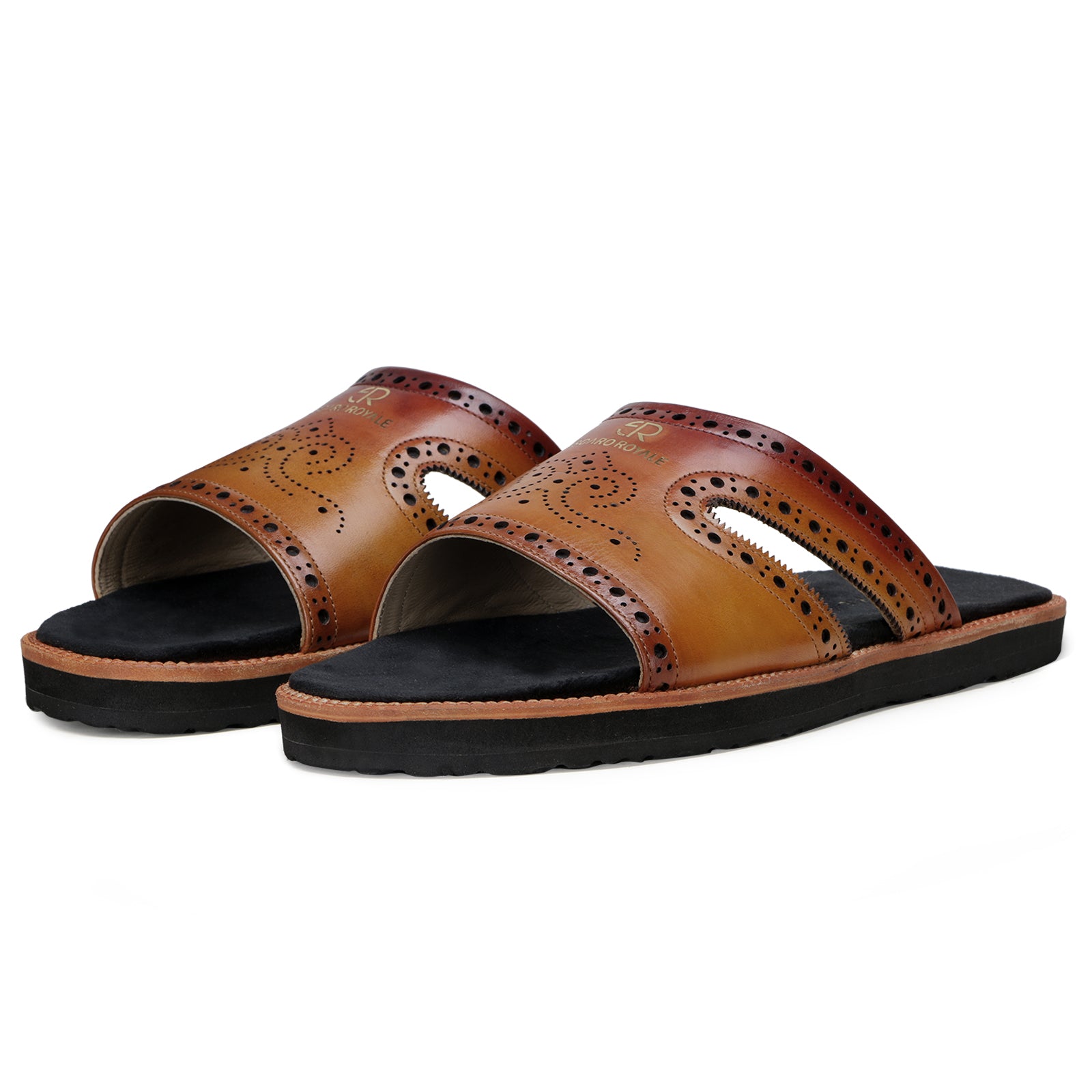 The Windsor Hand Patina Leather Slippers