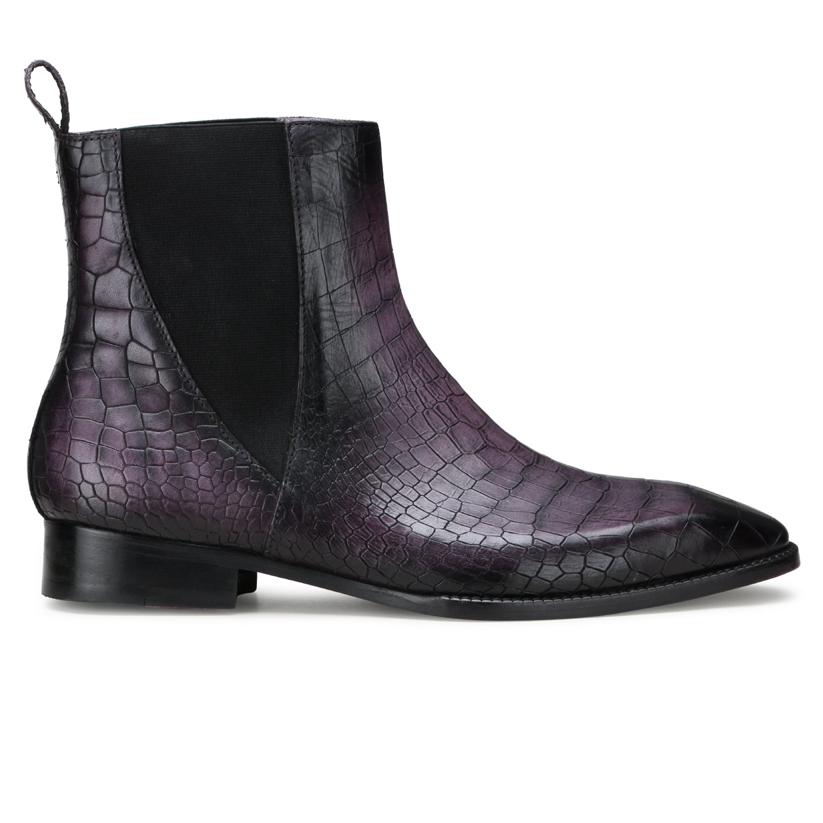 Imperial Noir Croc Chelsea Boot In Grey