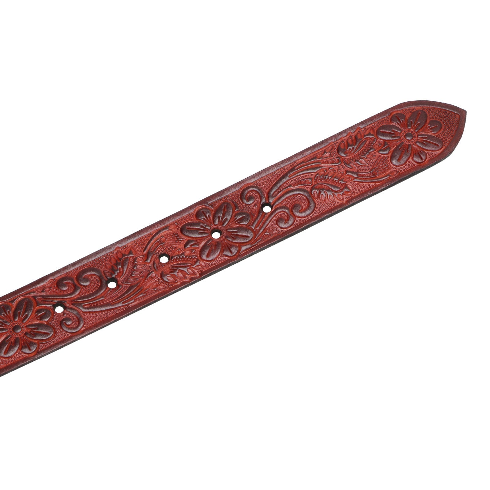 Christiano Hand Crafted Hand Tooled Leather Belt In Cognac