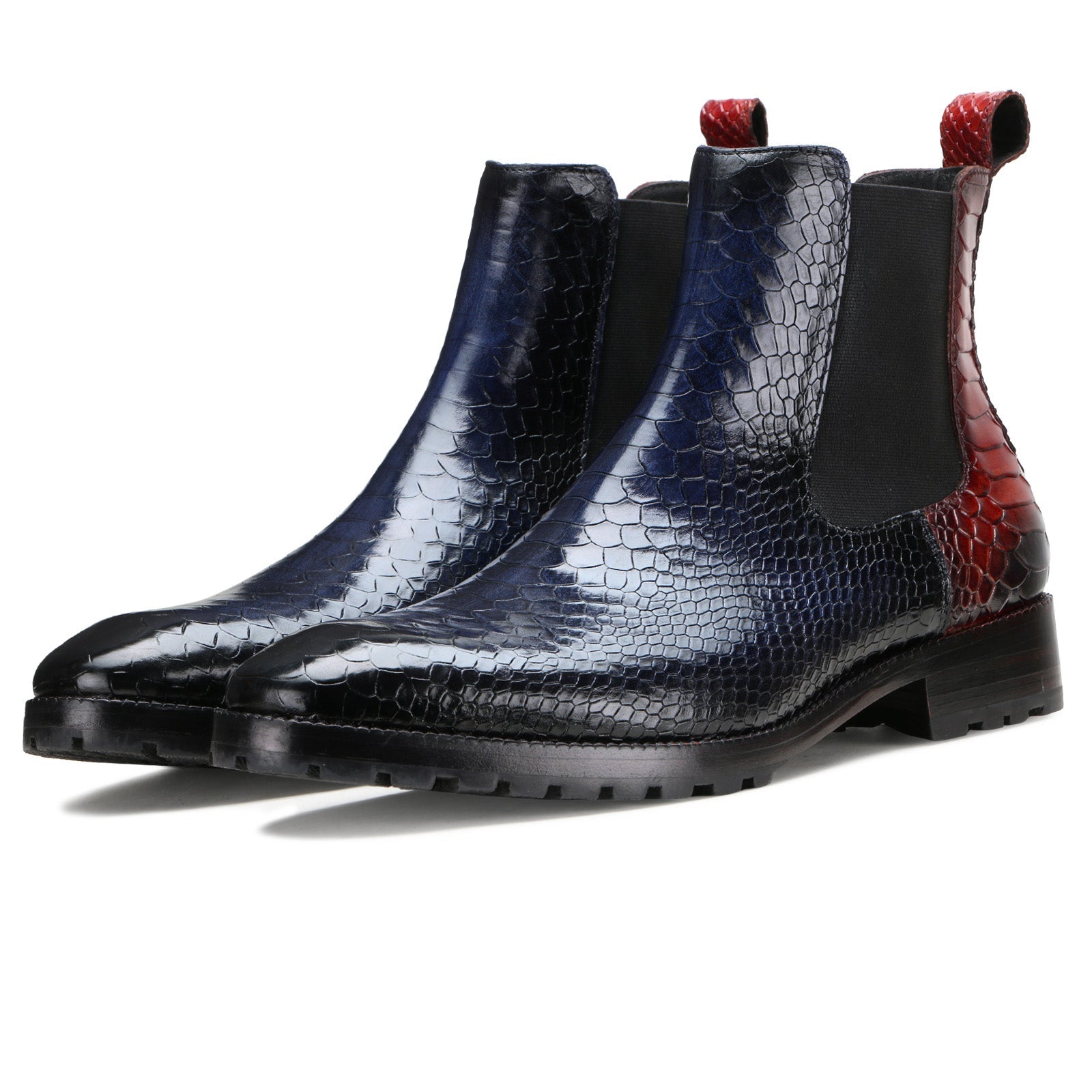 Escaro Royale Blake Stitched Goldbrow Deep-Croco Chelsea Boots