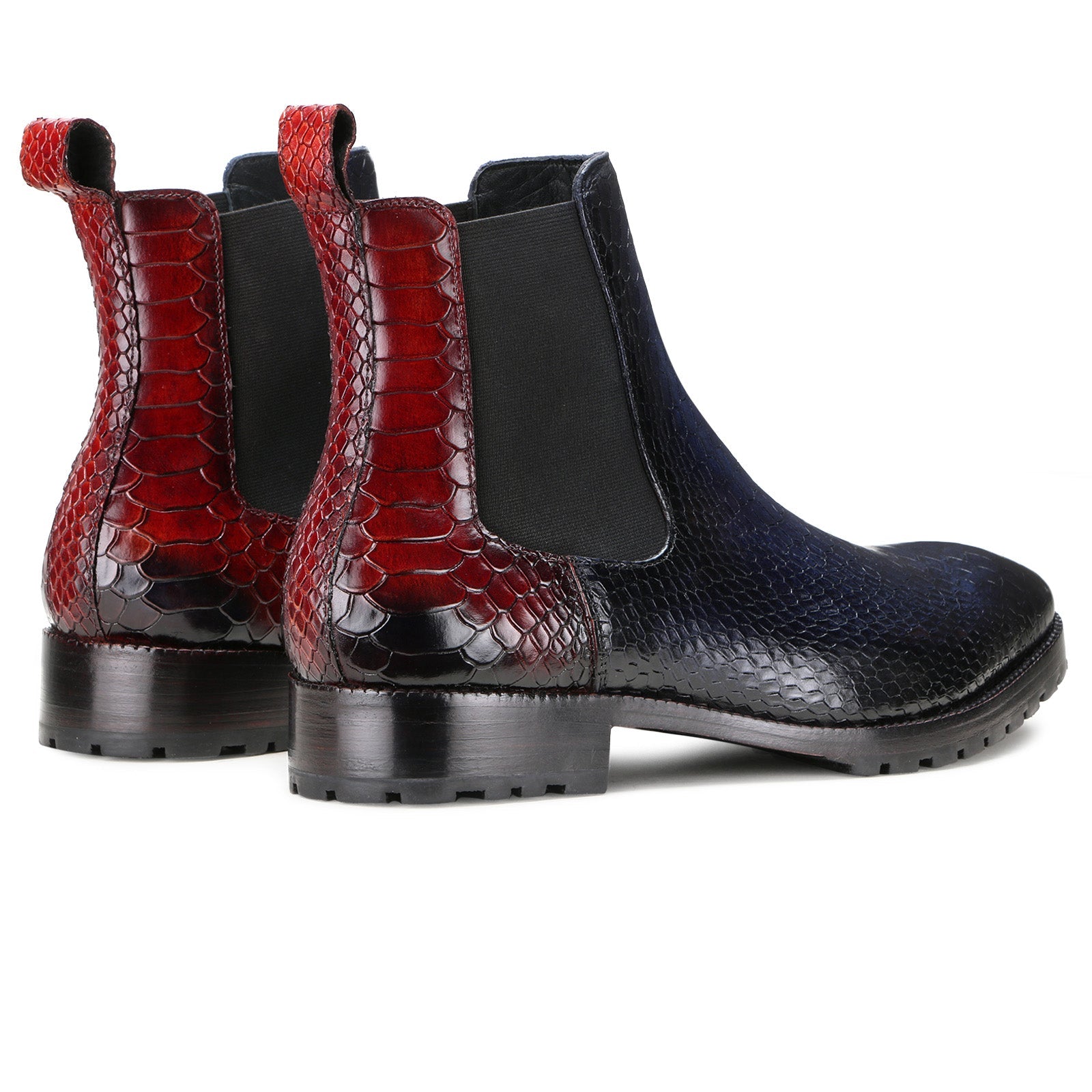 Escaro Royale Blake Stitched Goldbrow Deep-Croco Chelsea Boots