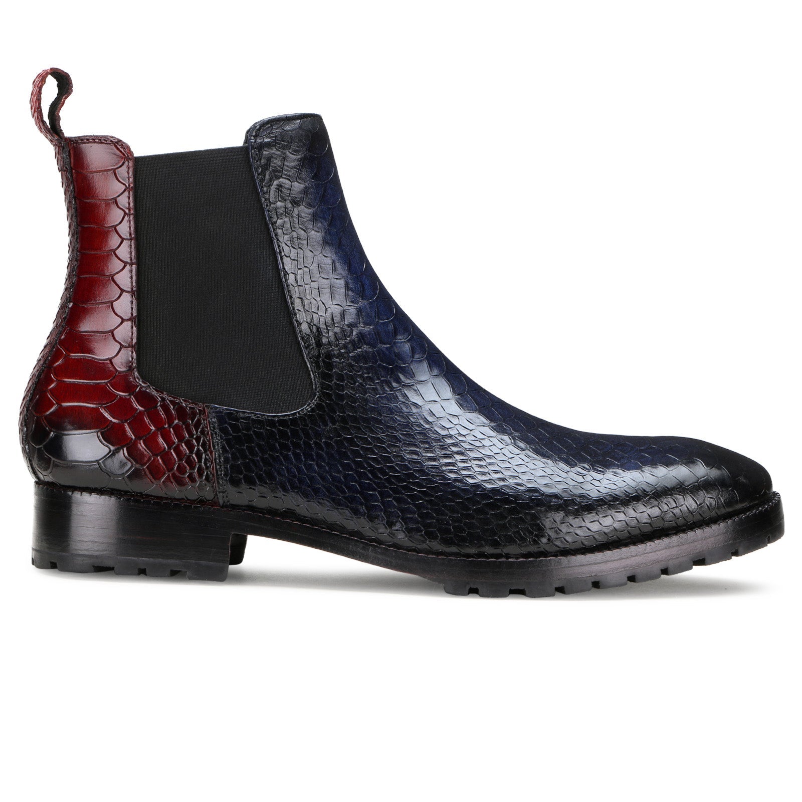 Escaro Royale Blake Stitched Goldbrow Deep-Croco Chelsea Boots