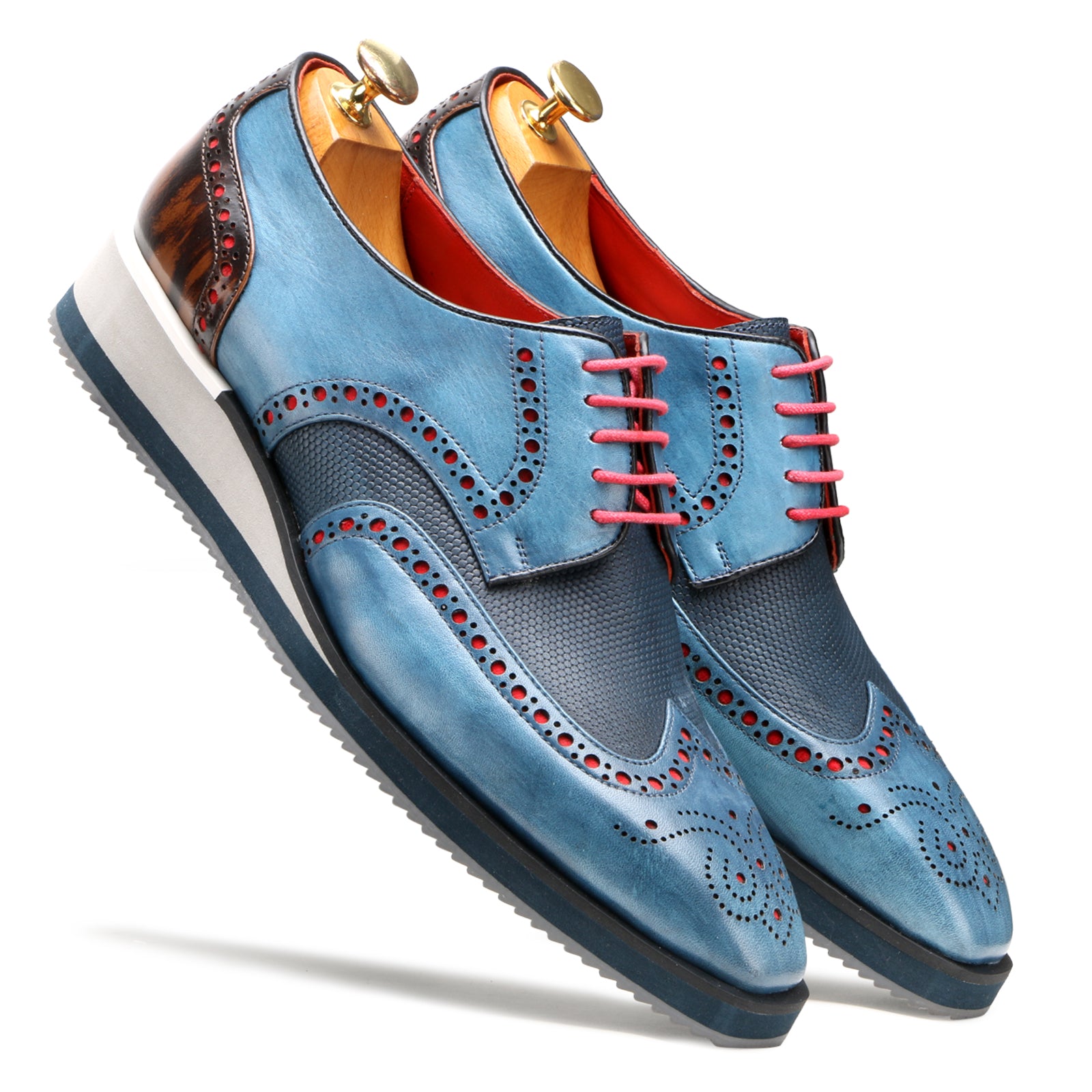 Saxton Wingtip Brogues - Blue Airflexlite