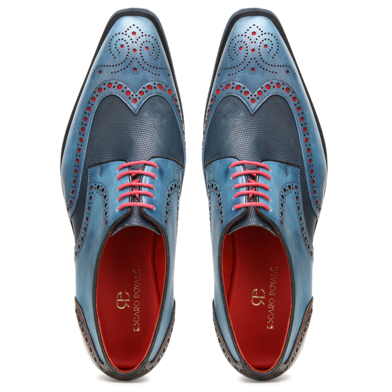Saxton Wingtip Brogues - Blue Airflexlite