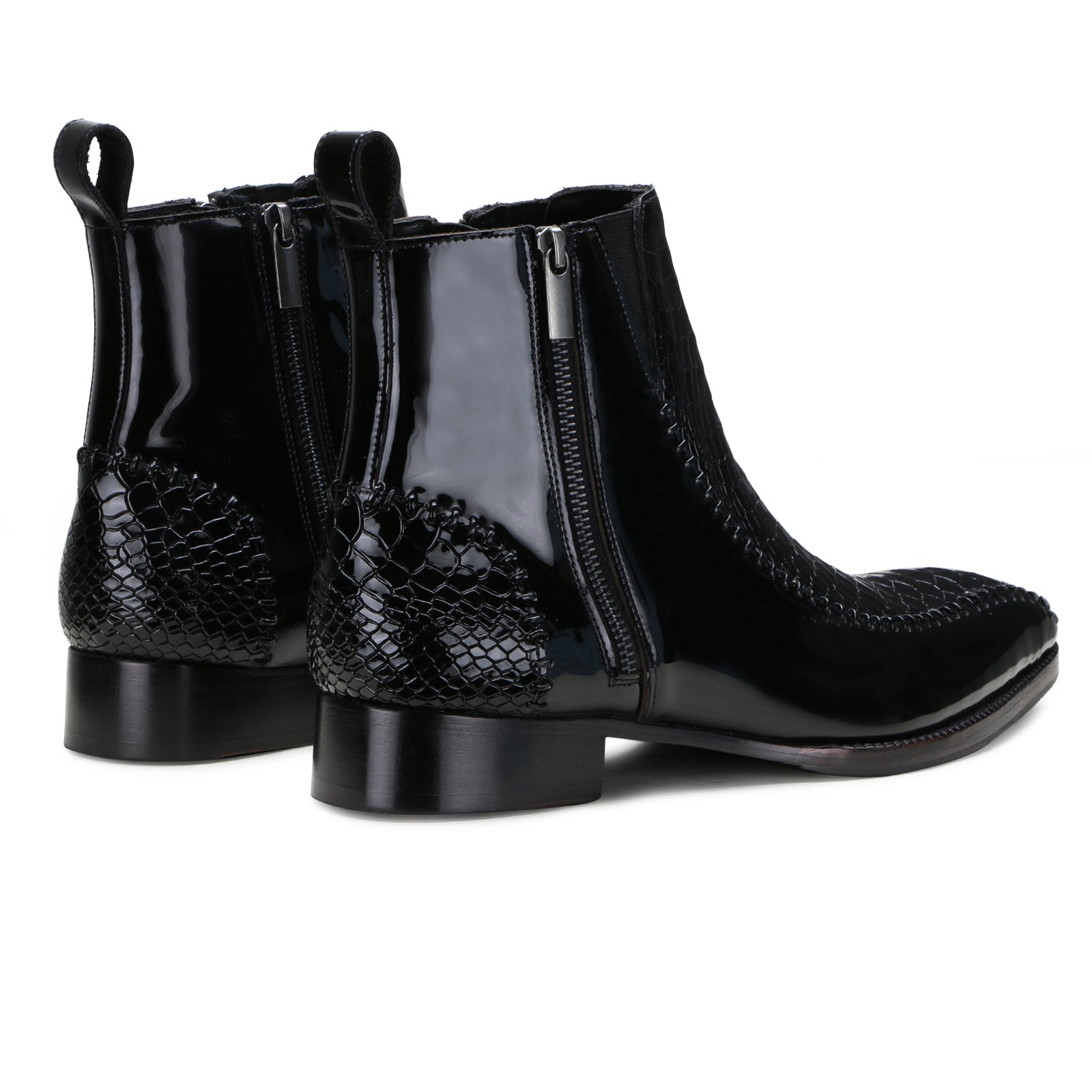 Escaro Royale Langston Zipper Boots in Black