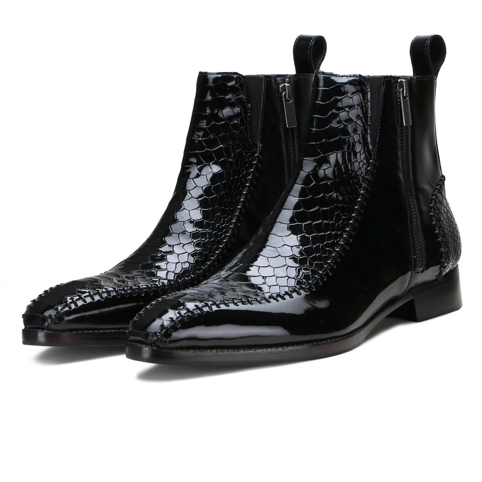 Escaro Royale Langston Zipper Boots in Black