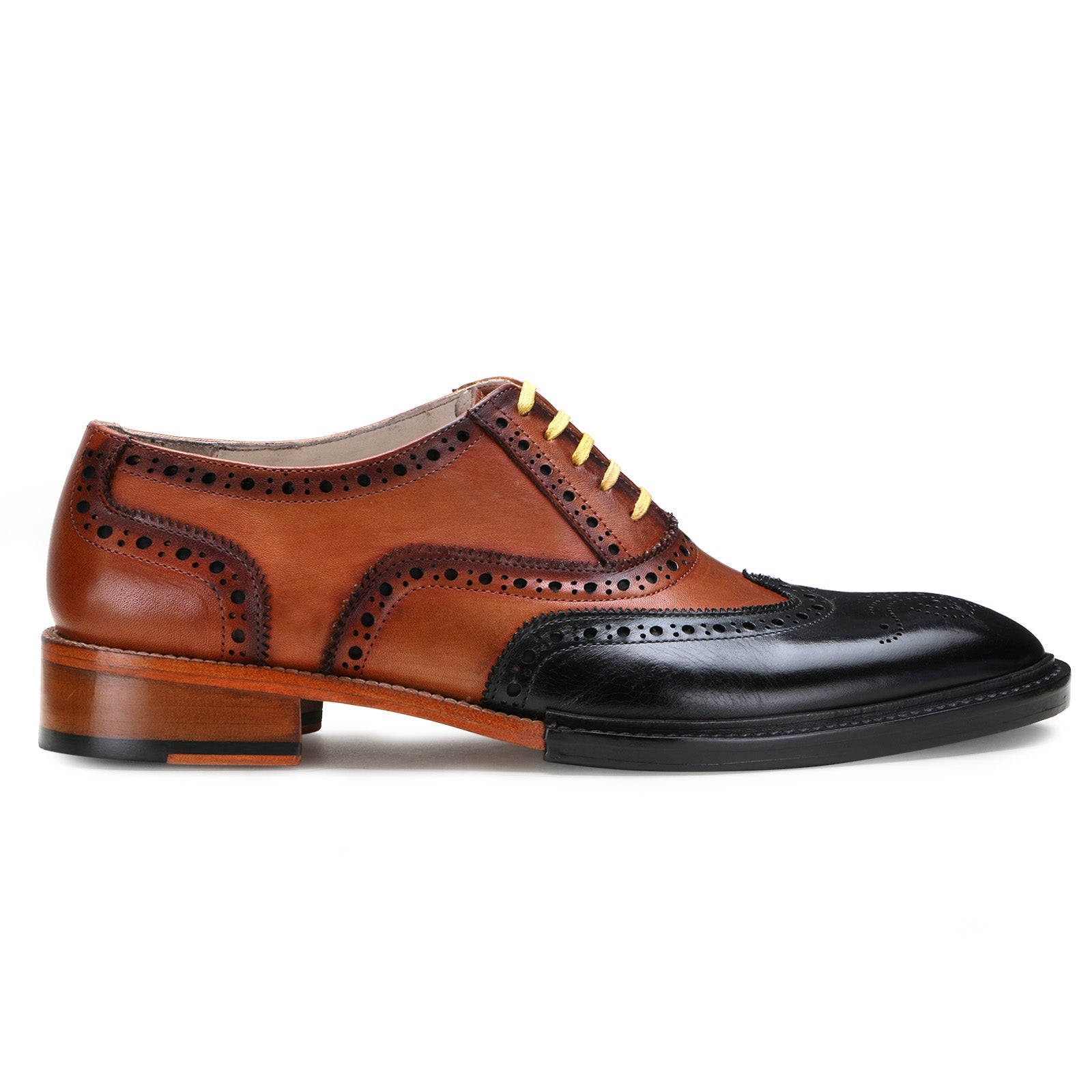 Escaro Royale Elan Leather shoes Black Tan for Men