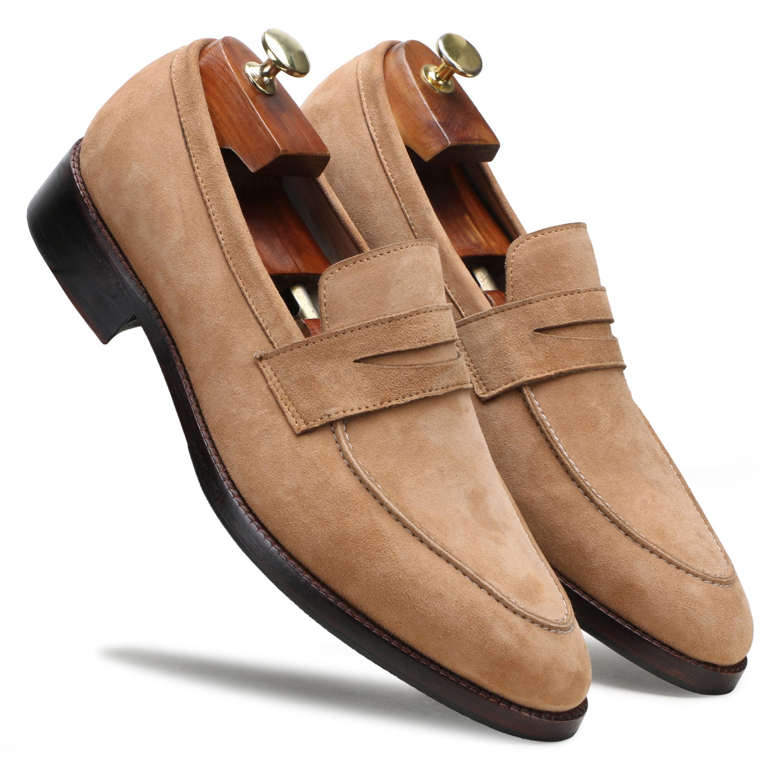 Escaro Royale Stravon Suede Loafers in Tan