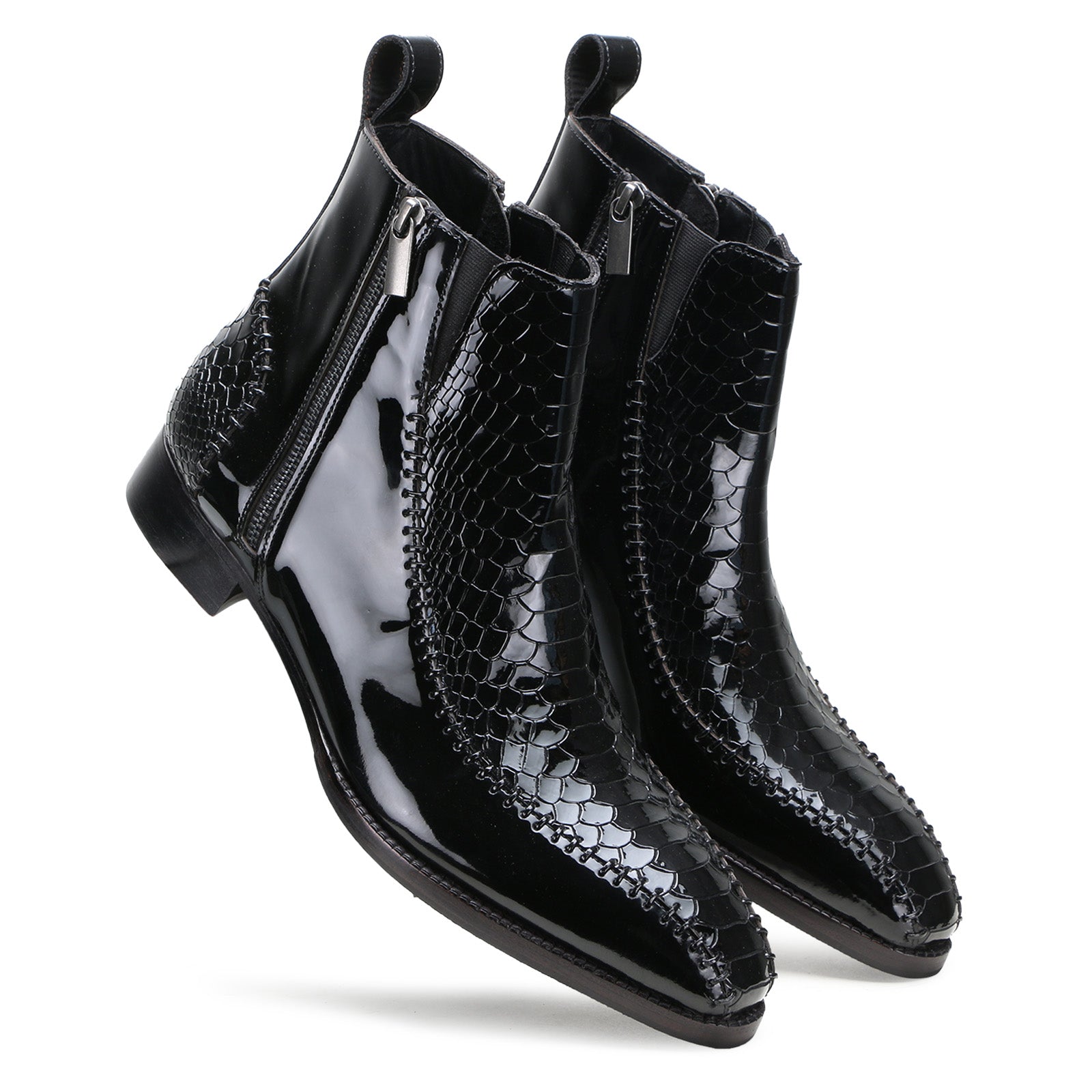 Escaro Royale Langston Zipper Boots in Black