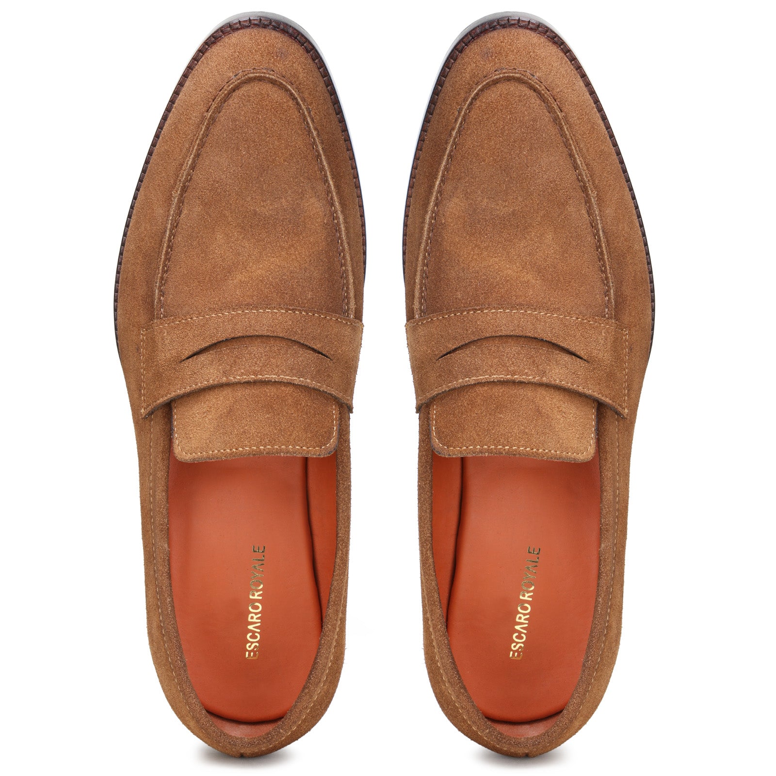 Escaro Royale Stravon Suede Loafers in Brown