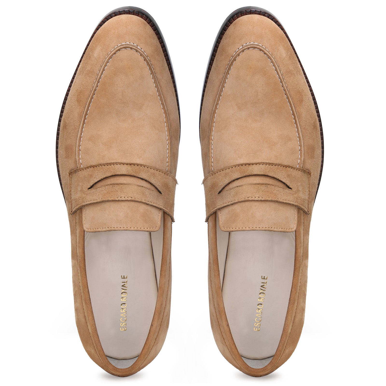 Escaro Royale Stravon Suede Loafers in Tan