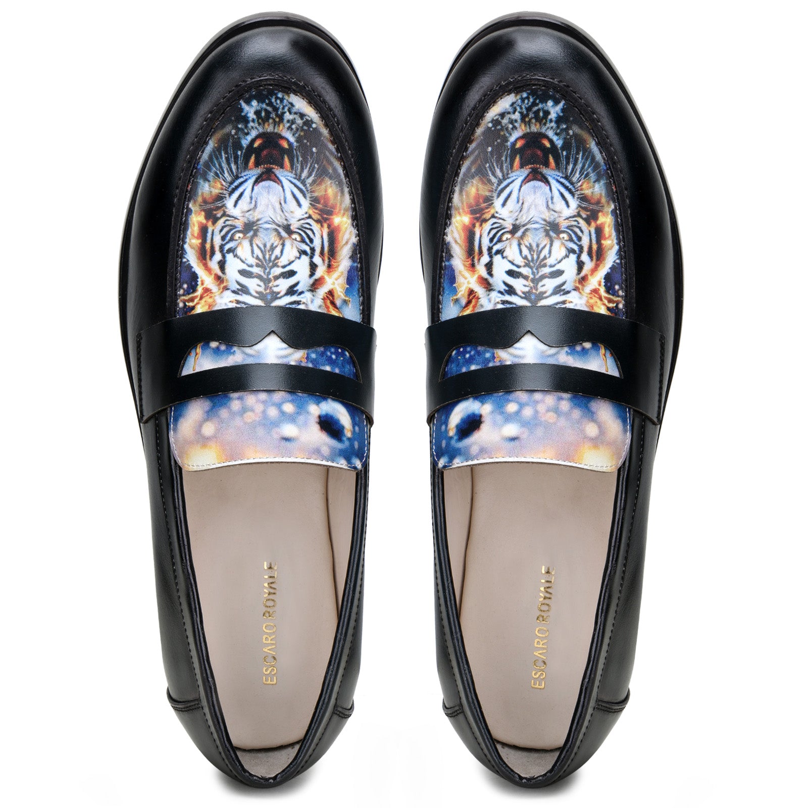 Escaro Royale Camden Craft Leather shoes in Black-Blue for Men