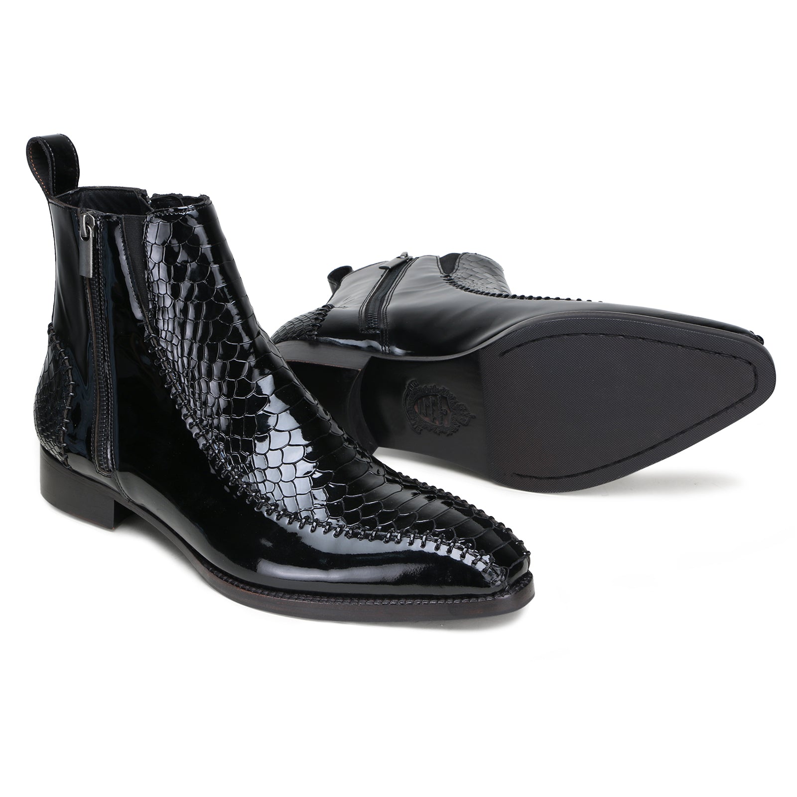 Escaro Royale Langston Zipper Boots in Black
