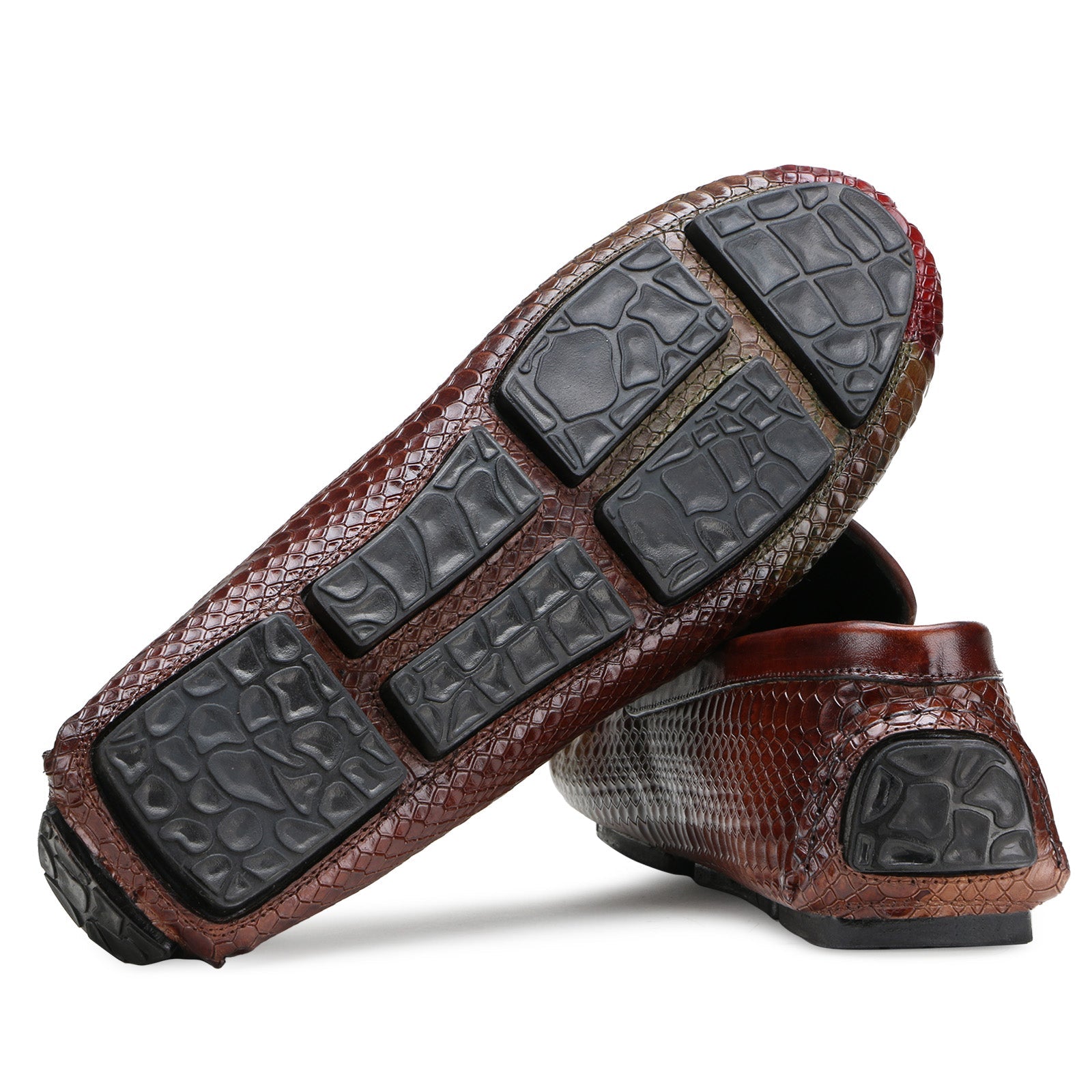 Piton Moccasins In Brown with a hint of Olive