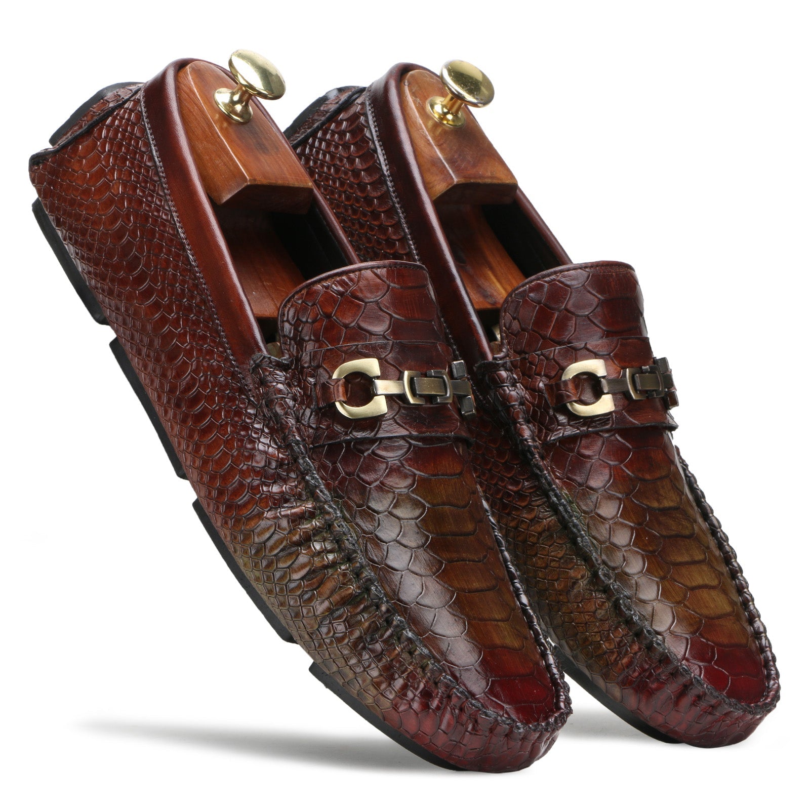 Piton Moccasins In Brown with a hint of Olive