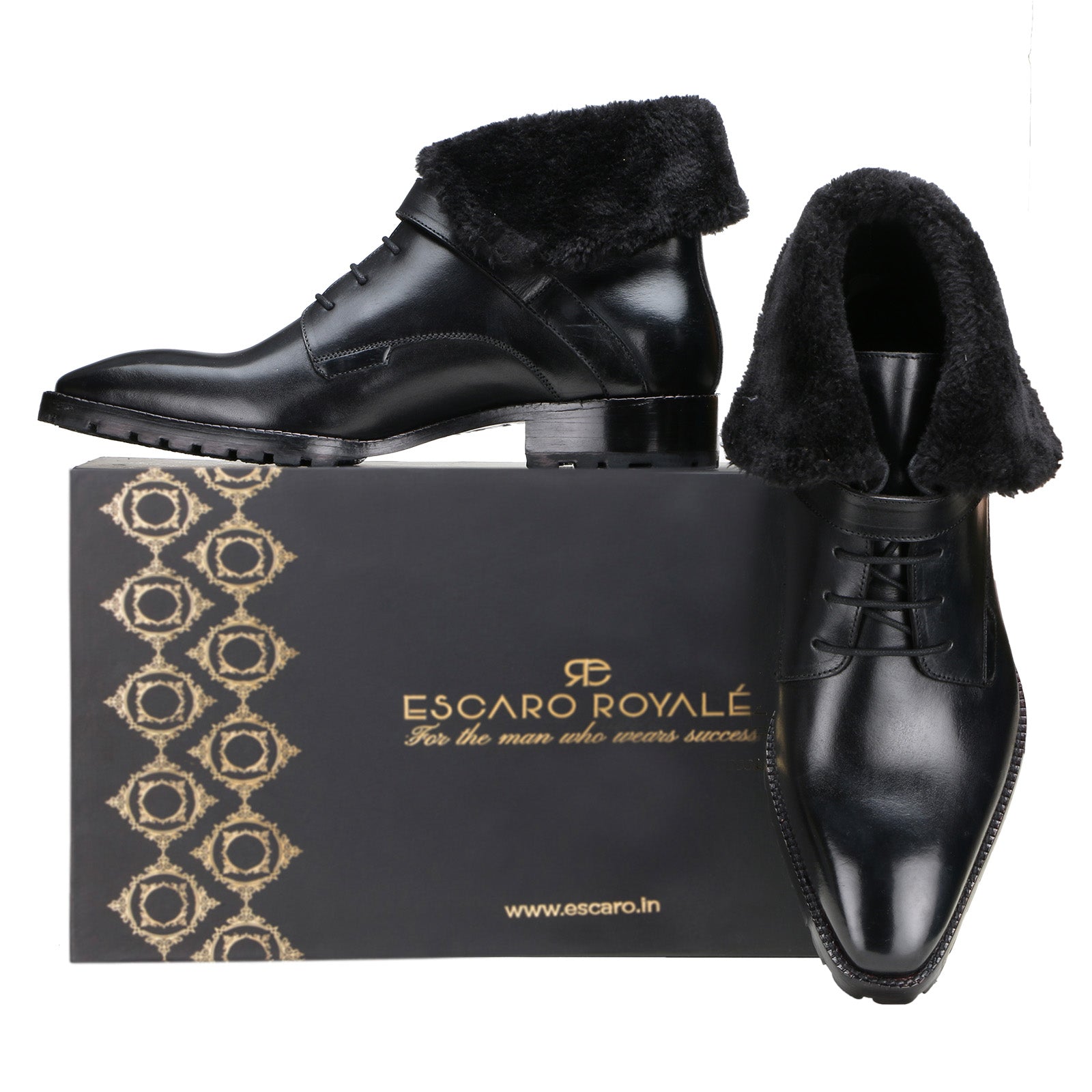 Stalwart Black Designer Fur Boots