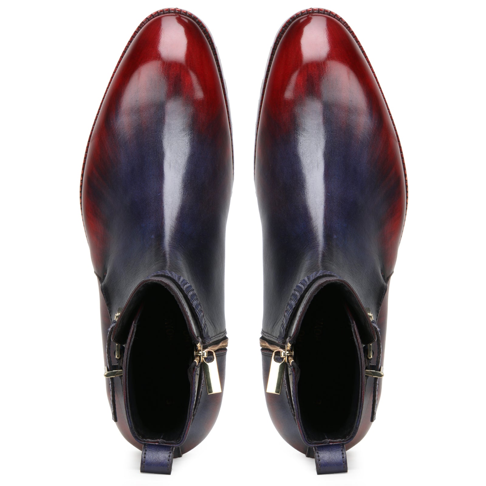 Stivali Zipper Jodhpur Boots In Blue Wine