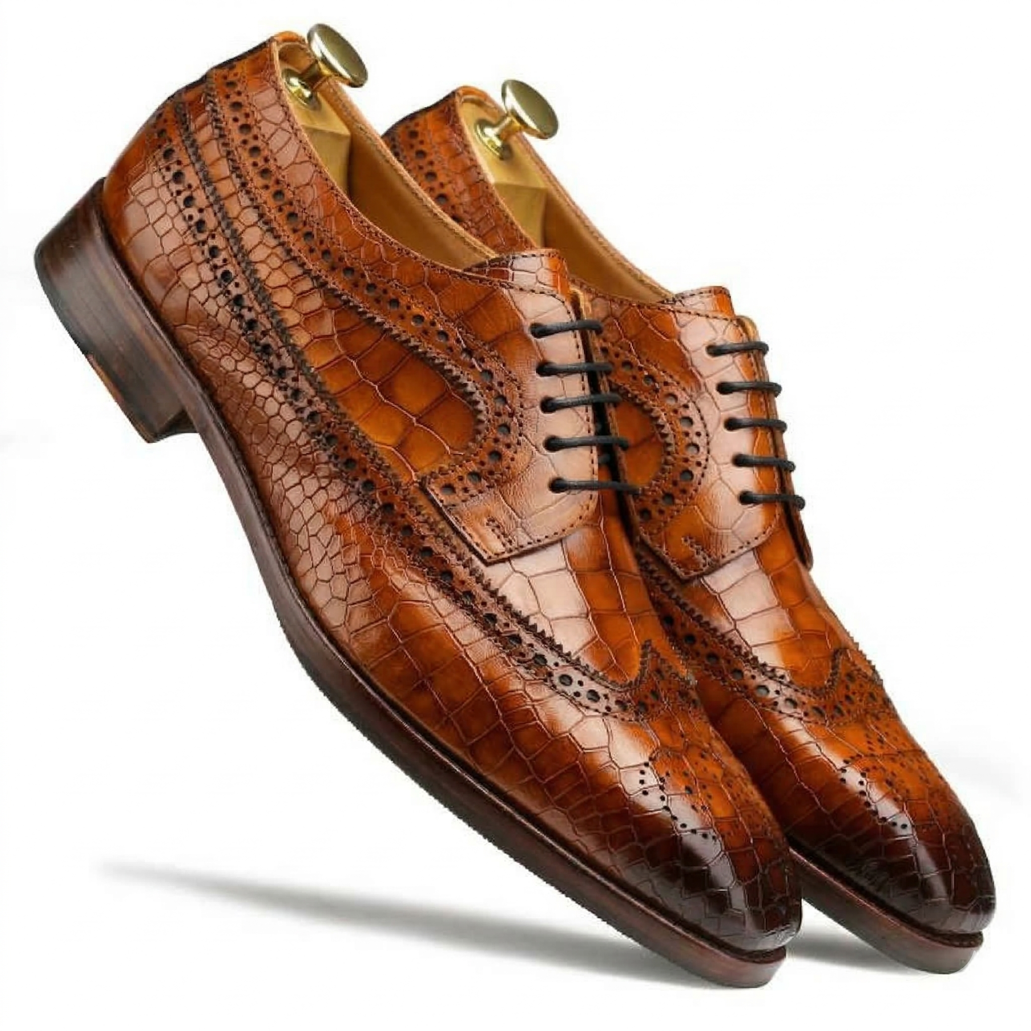 Myrtle Designer Brogues in Cognac Tan