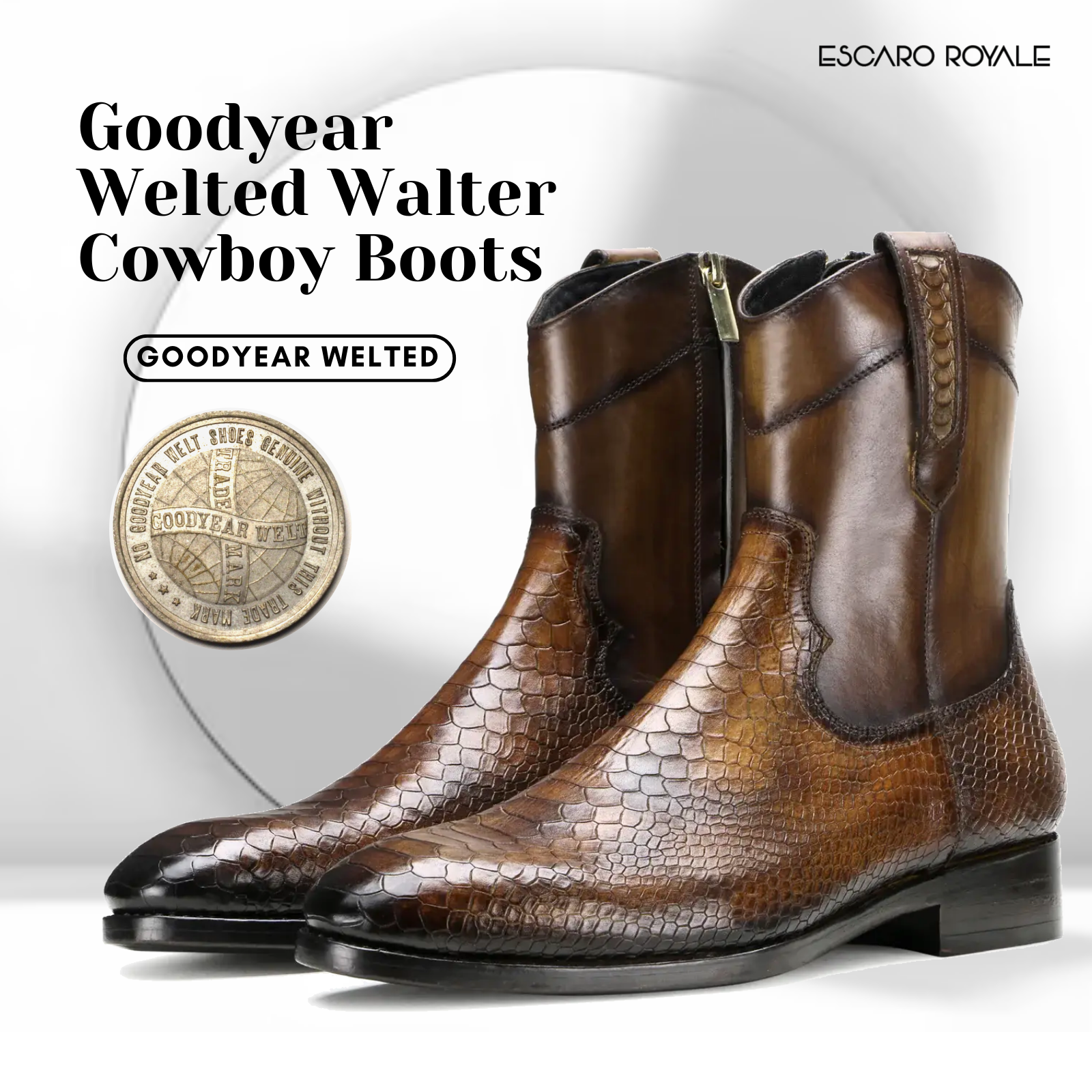Escaro Royale Goodyear Welted Walter Cowboy Boots