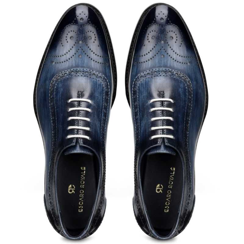 Cortes Designer Oxford Shoes in Blue