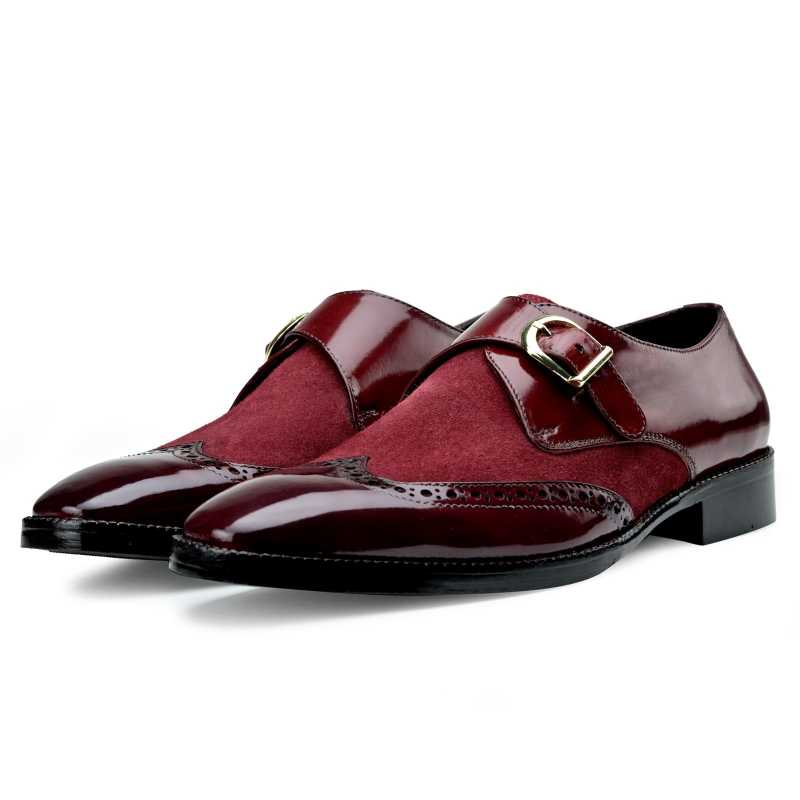 Frederick Wingtip Monks in Wine Ox Red