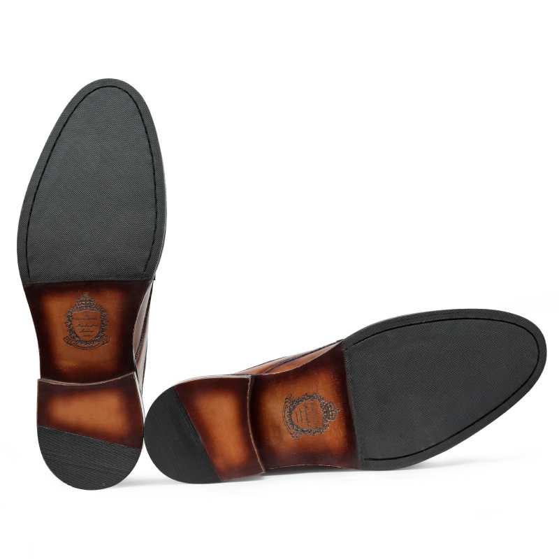 Angus Split Toe Derby Shoes in Tan