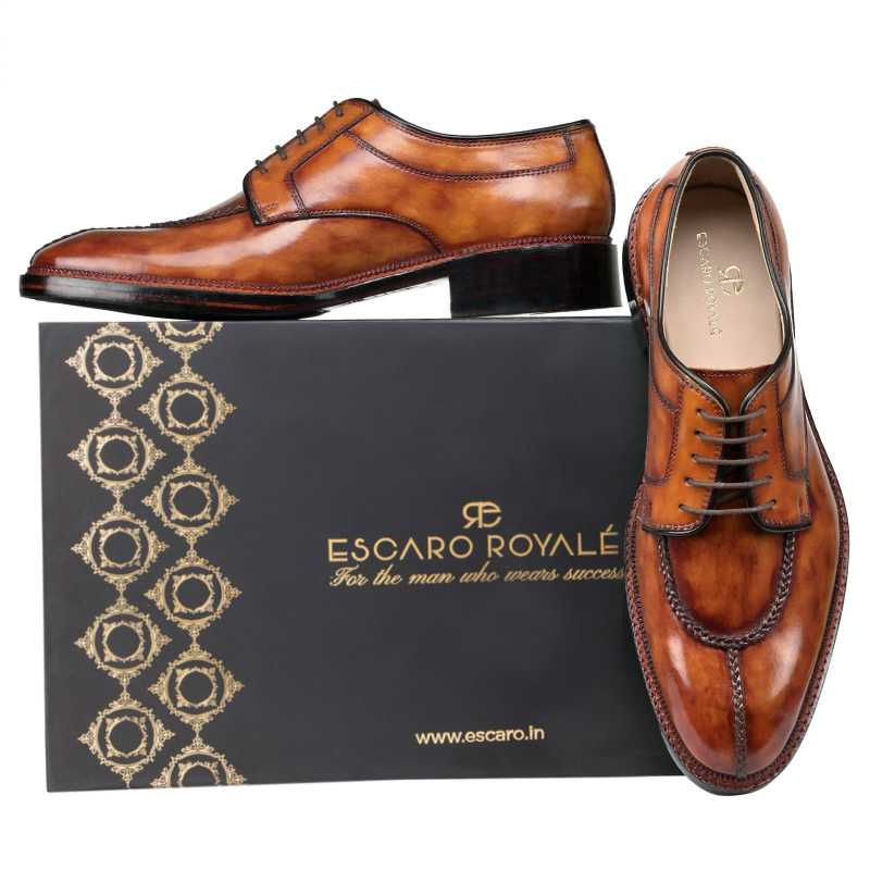 Angus Split Toe Derby Shoes in Tan