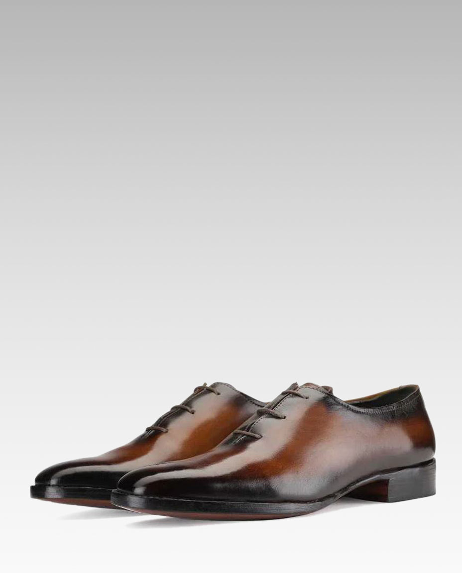 Sabre Goodyear Welted Fiddleback Wholecut Oxford IN Brown Patina