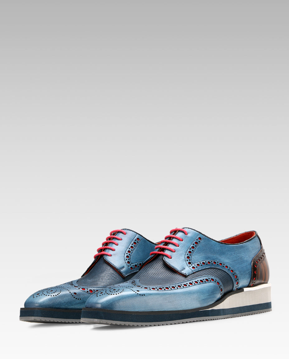 Saxton Wingtip Brogues - Blue Airflexlite