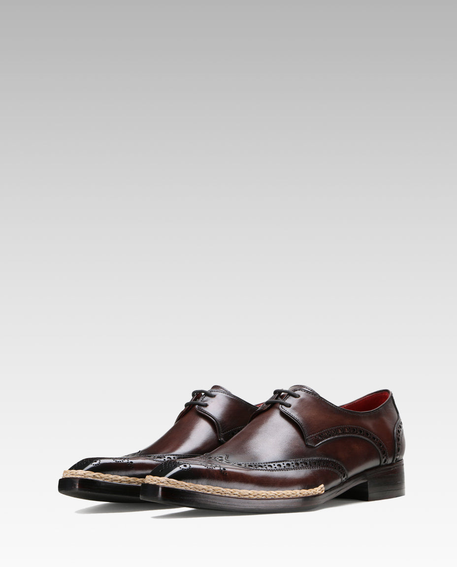 Escaro Royale Handmade Premium Derby Shoes (Gilardo, Brown)