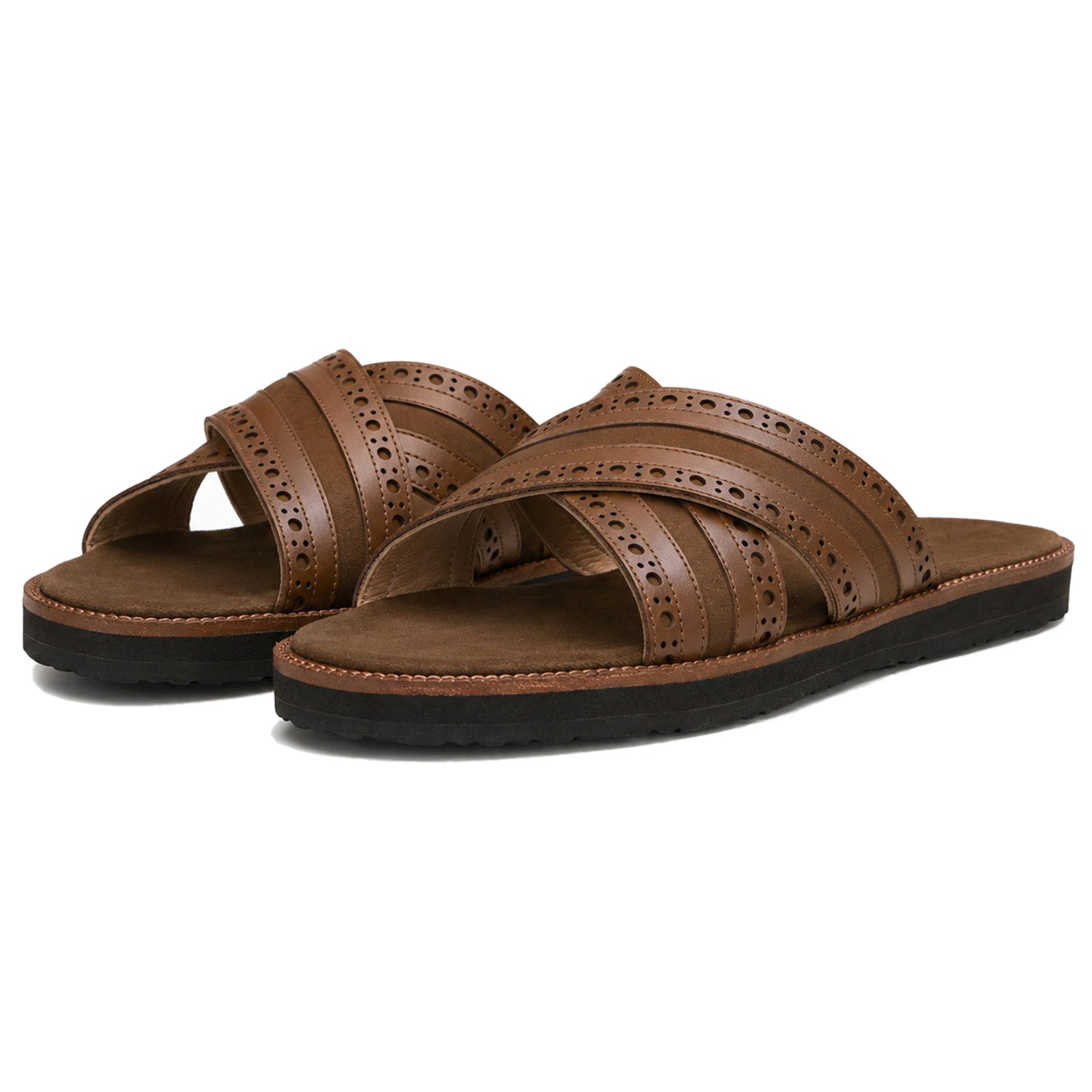 The Veneto Crossband Sliders in  Brown