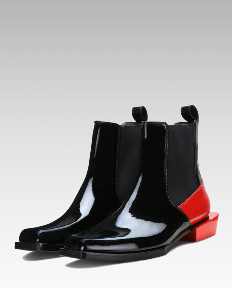 Escaro Royale Blackridge SquareToe Chelsea Boots in Black