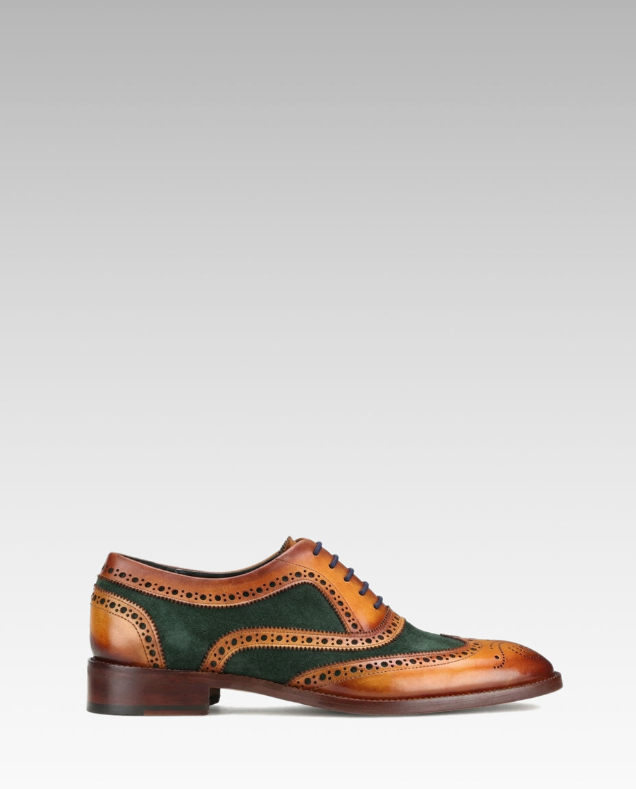 TanGreen Wingtip London Brogues