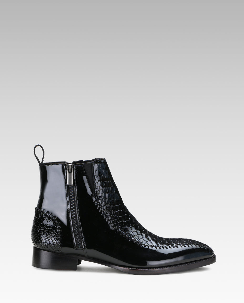 Escaro Royale Langston Zipper Boots in Black