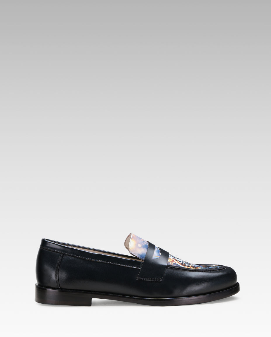 Escaro Royale Camden Craft Loafers in Black-Blue for Men