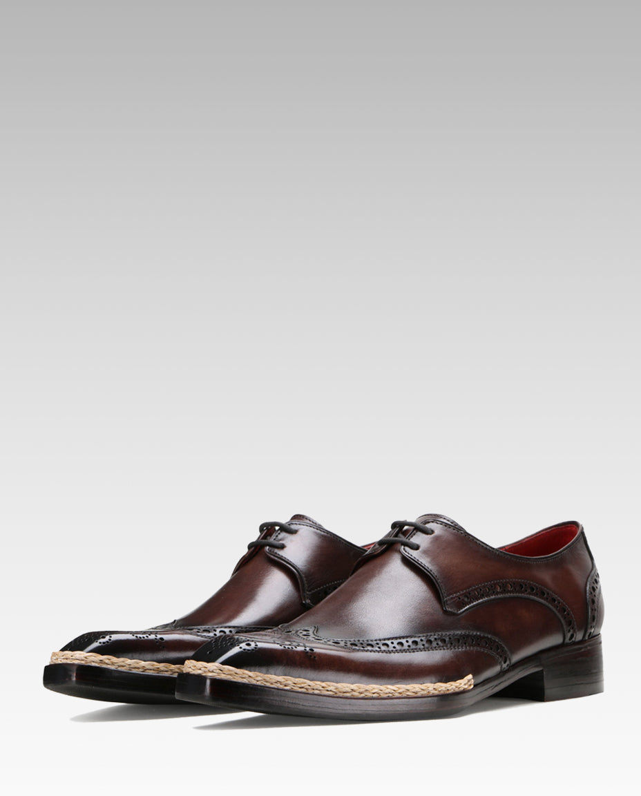 Escaro Royale Handmade Premium Derby Shoes (Gilardo, Brown)