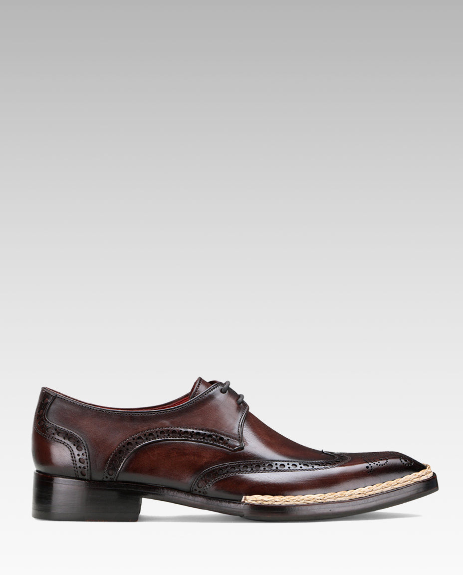 Escaro Royale Handmade Premium Derby Shoes (Gilardo, Brown)