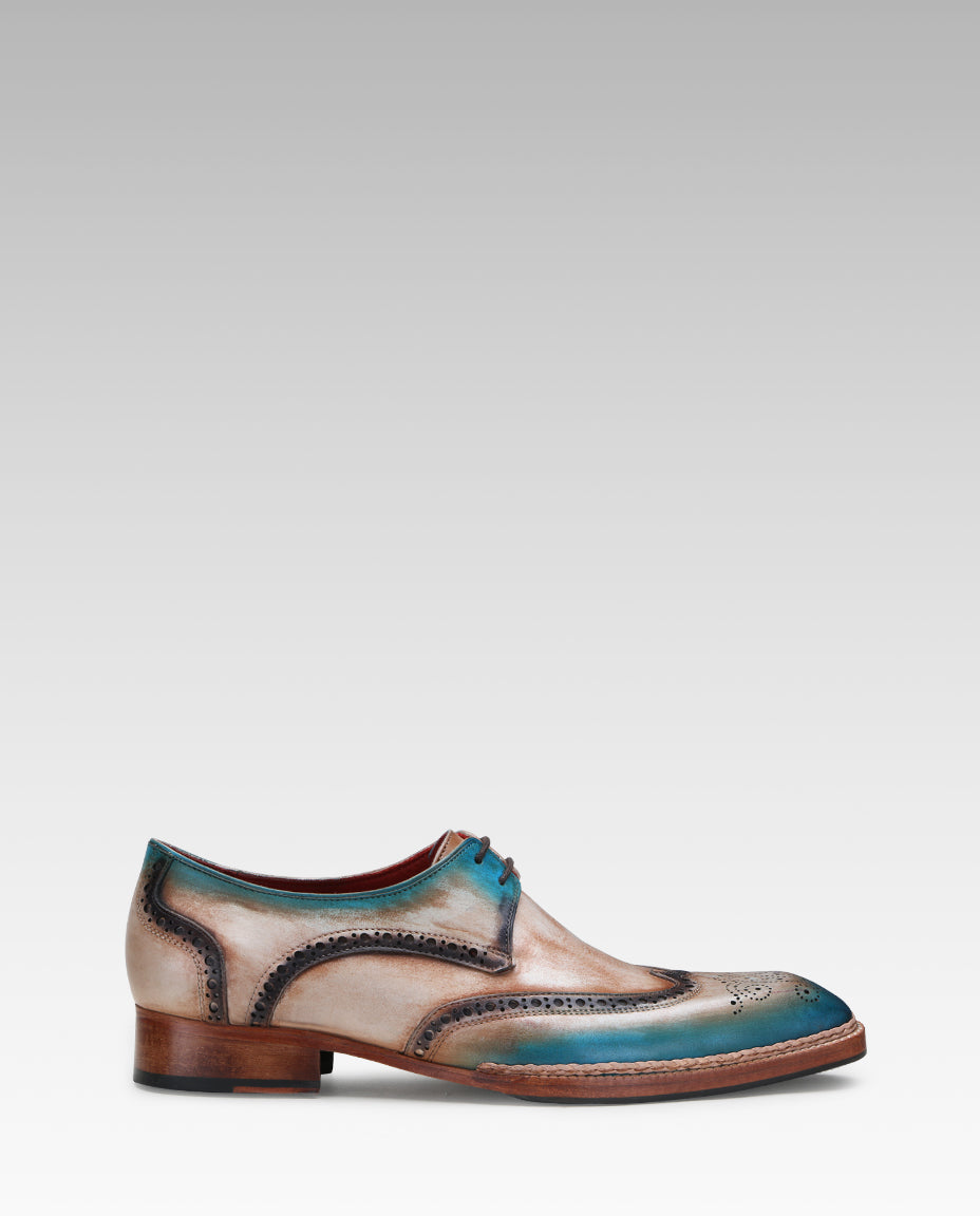 Escaro Royale Handmade Premium Derby Shoes (Gilardo, Grey)