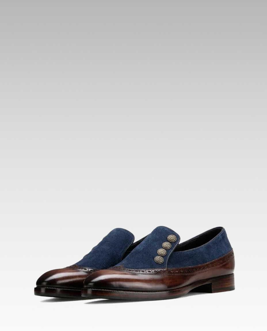Nimbus Slipons in Brown-Blue