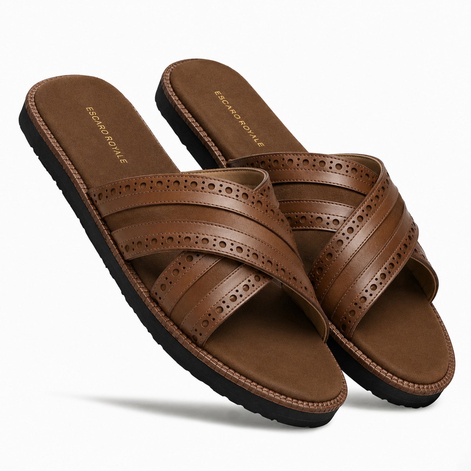 The Veneto Crossband Sliders in  Brown