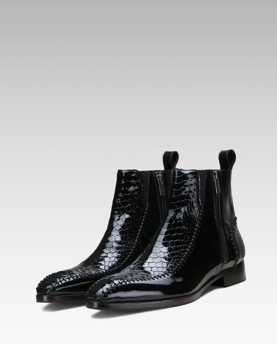 Escaro Royale Langston Zipper Boots in Black