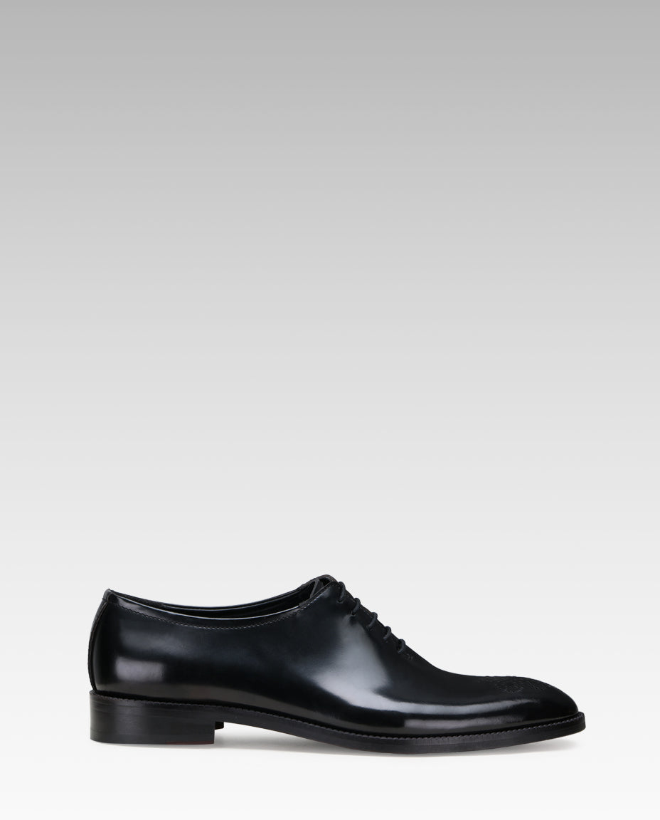 Black Medallion Wholecut Oxfords