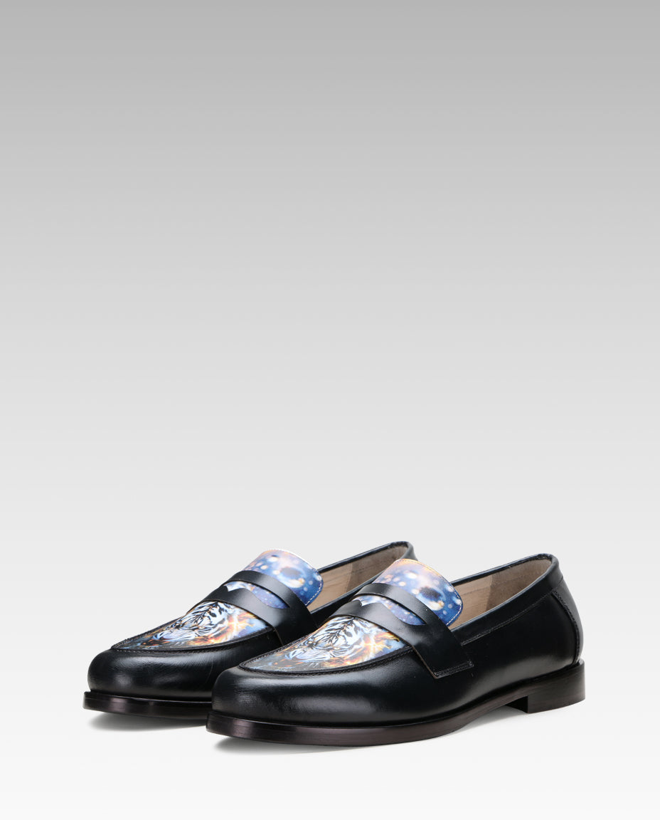 Escaro Royale Camden Craft Loafers in Black-Blue for Men