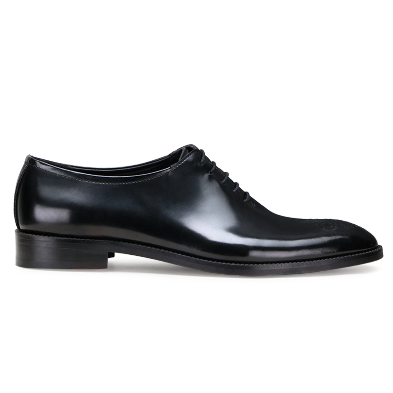 Black Medallion Wholecut Oxfords