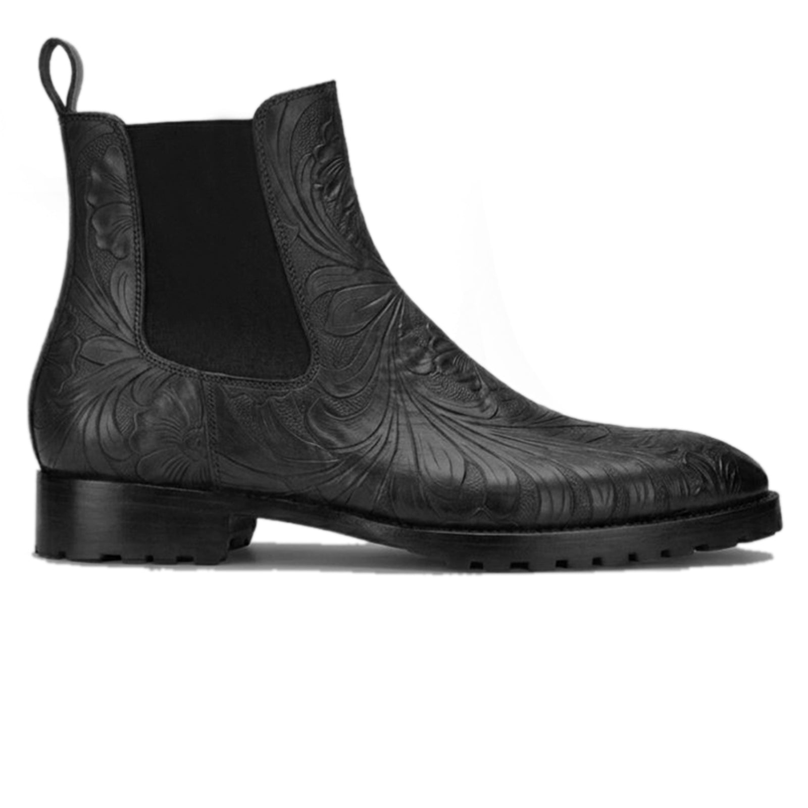 Florentine Handtooled Chelsea Boot In Black