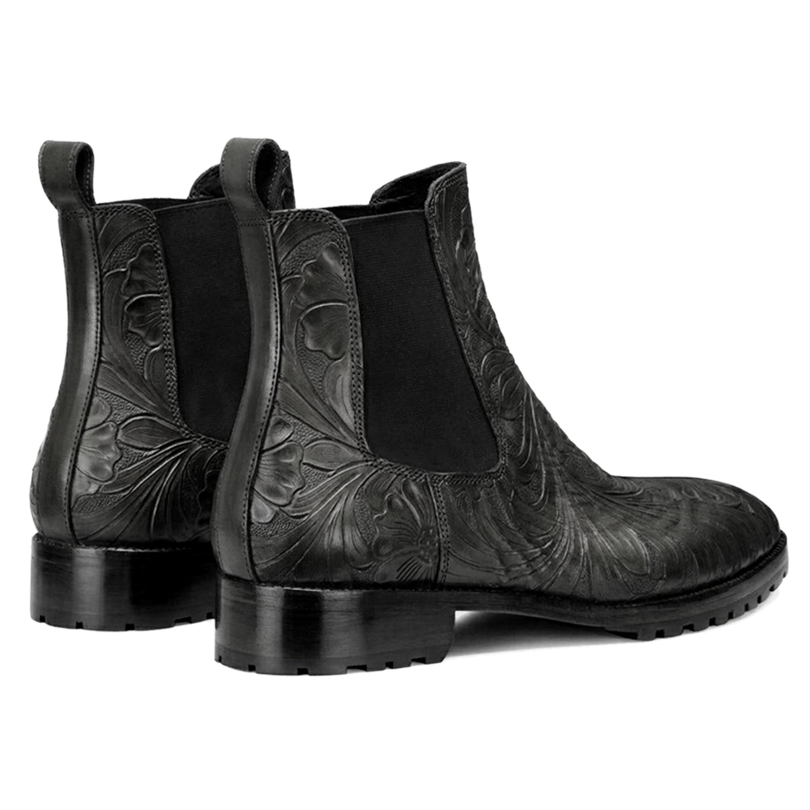 Florentine Handtooled Chelsea Boot In Black
